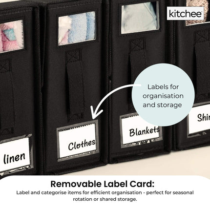 1x Kitchee Foldable Bed Sheet Storage Box – Linen & Closet Organiser Black