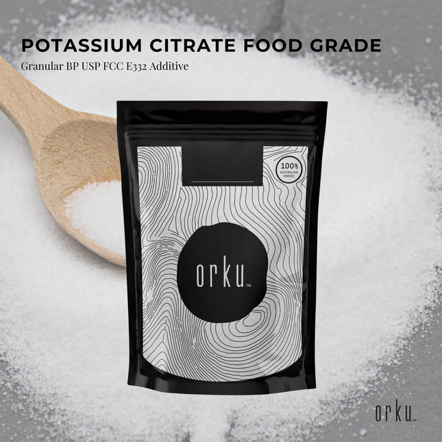 Orku 100g Potassium Citrate Food Grade - Granular BP USP FCC E332 Additive