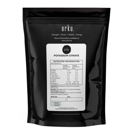 Orku 100g Potassium Citrate Food Grade - Granular BP USP FCC E332 Additive