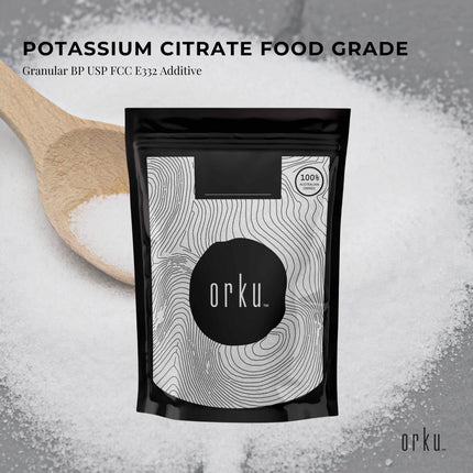 Orku 1Kg Potassium Citrate Food Grade - Granular BP USP FCC E332 Additive
