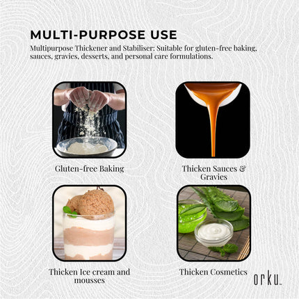 Orku 600g Xanthan Gum Thickener Pure Powder 200 Mesh FCC E415 Food Additive TUB
