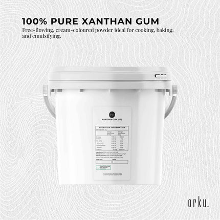 Orku 3Kg Xanthan Gum Thickener Pure Powder 200 Mesh FCC E415 Food Additive TUB