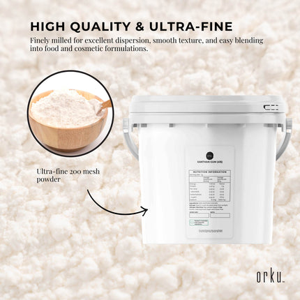 Orku 3Kg Xanthan Gum Thickener Pure Powder 200 Mesh FCC E415 Food Additive TUB