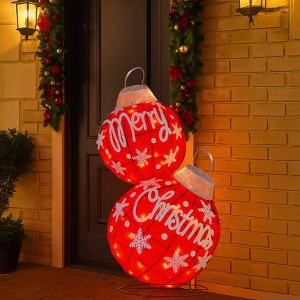 Christabelle Oversized Christmas Bauble Display Warm White Led Lights Glitter
