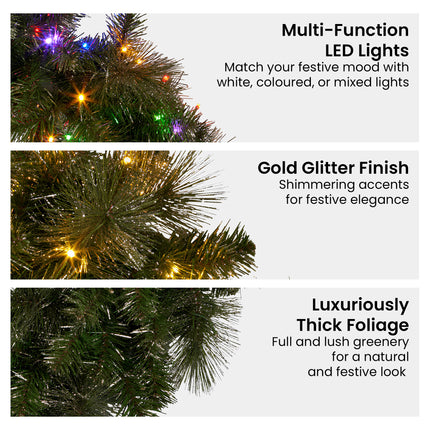 Christabelle 76cm Split Christmas Wreath with LED Lights for Double Front Doors Decoration