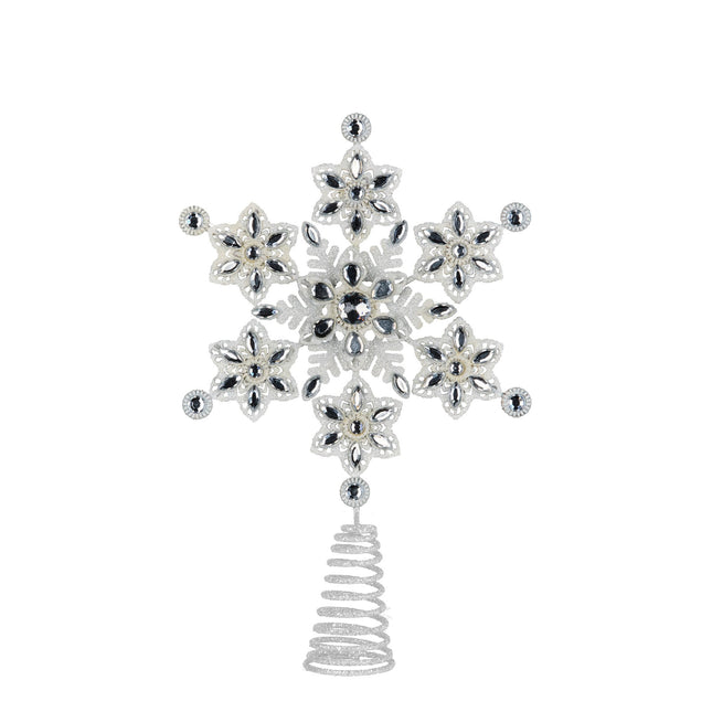 Christabelle Snowflake Christmas Tree Topper Beaded Decoration Ornament Xmas