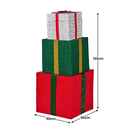 Christabelle 122cm Animated Present Stack Santa Led Lights Christmas Tree Decor
