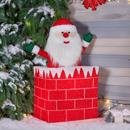 Christabelle 76cm Animated Santa In Chimney Christmas Tree Led Lights Ornament