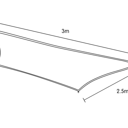 Wallaroo Rectangular Shade Sail 3m x 2.5m - Grey