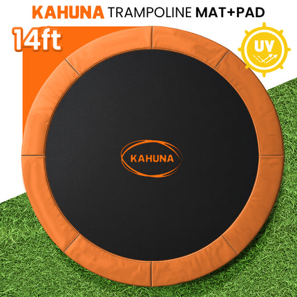 Kahuna 14ft Replacement Trampoline Safety Pad Cover and Jumping Spring Mat - Orange
