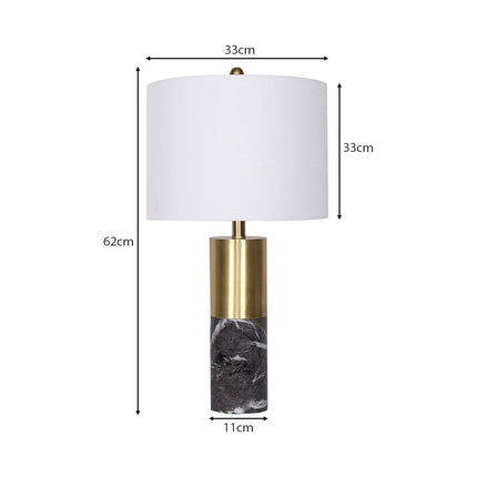 Sarantino Metal and Marble Table Lamp in Black