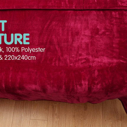 Laura Hill Mink Blanket Double Sided Queen Size Soft Plush Bed Faux Throw Rug 220 X 240cm
