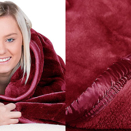 Laura Hill Mink Blanket Double Sided Queen Size Soft Plush Bed Faux Throw Rug 220 X 240cm
