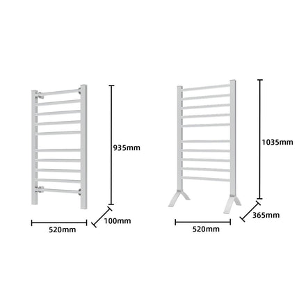 Pronti Heated Towel Rack With Timer Wall-mounted Freestanding Electric 160 Watts