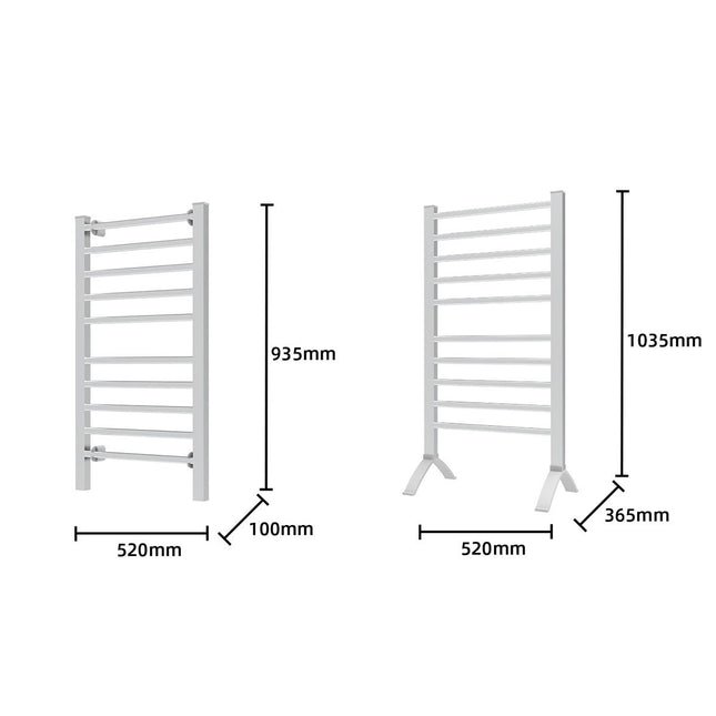Pronti Heated Towel Rack With Timer Wall-mounted Freestanding Electric 160 Watts