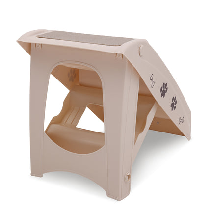 Furtastic Foldable Pet Stairs In White - 50cm Dog Ladder Cat Ramp