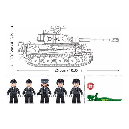 Sluban B1535 Model Kit 1:35 Panther G Tank German Panzer WWII Army Military Building Blocks DIY Construction Set Toy