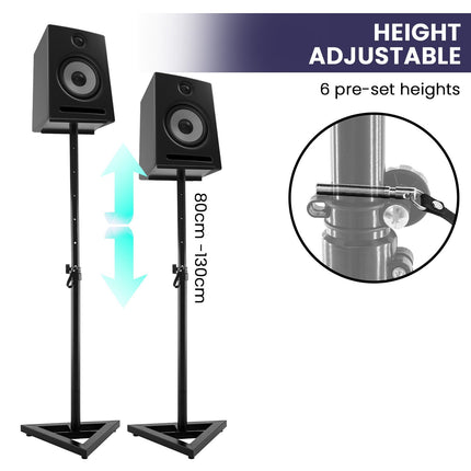 Karrera Adjustable Floor Speaker Stand Surround Sound - Black