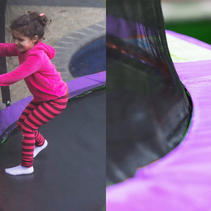 Kahuna Classic 6ft Trampoline Free Ladder Spring Mat Net Safety Pad Cover Round Enclosure Basketball Set - Purple
