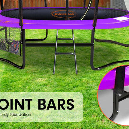 Kahuna Classic 6ft Trampoline Free Ladder Spring Mat Net Safety Pad Cover Round Enclosure Basketball Set - Purple