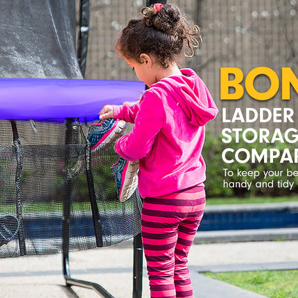 Kahuna Classic 6ft Trampoline Free Ladder Spring Mat Net Safety Pad Cover Round Enclosure Basketball Set - Purple