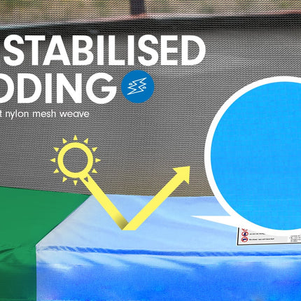 Kahuna 6ft Trampoline Round Free Pad Cover Spring Mat Net Safety Net Enclosure Rainbow