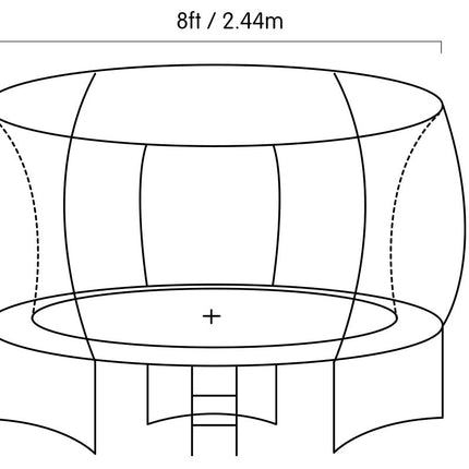 Kahuna 8ft Outdoor Rainbow Trampoline For Kids And Children Suited For Fitness Exercise Gymnastics With Safety Enclosure