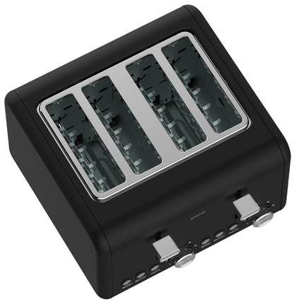 Pronti Silver Noir Collection 4 Slice Toaster with Dual Controls