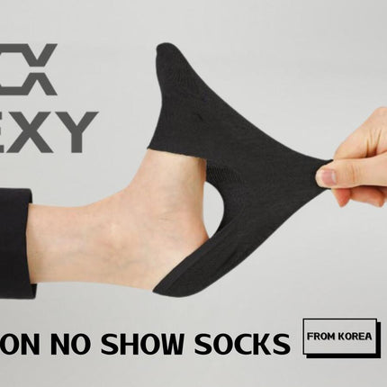 3X Rexy Cushion No Show Ankle Socks Medium Non-Slip Breathable BLACK