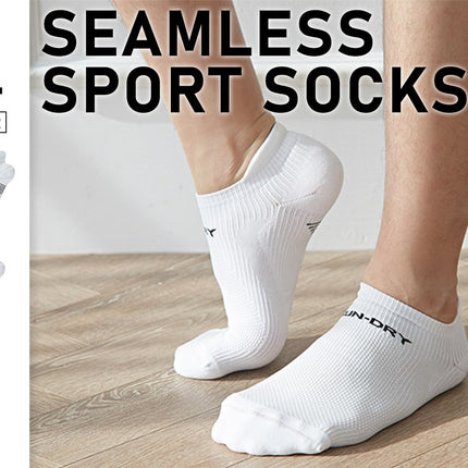 4X Rexy Seamless Sport Sneakers Socks Large Non-Slip Heel Tab WHITE