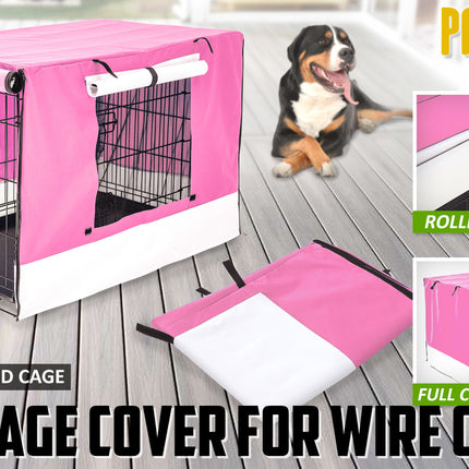 Cage Cover Enclosure for Wire Dog Cage Crate 24in PINK