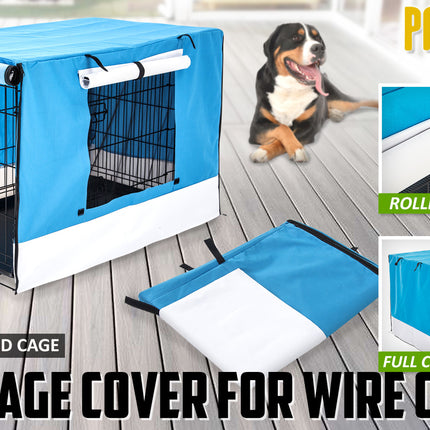 Cage Cover Enclosure for Wire Dog Cage Crate 30in BLUE
