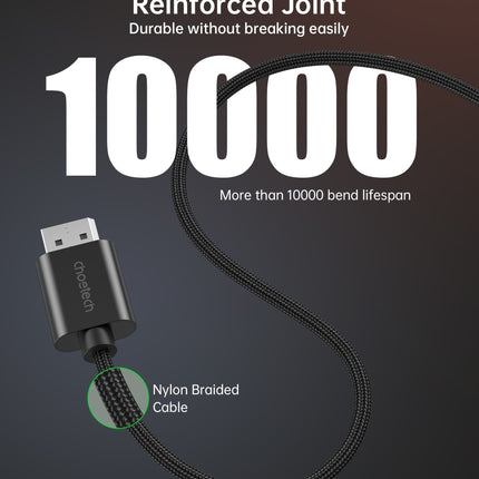 CHOETECH XDH01 4K 60Hz DisplayPort Male to HDMI Male Braided Cable 2M