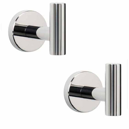 2 Pcs Wall Mount Bathroom Towel Hooks Holder Cloth Hanger Hook Kitchen Door Hanger Poliched Chrome