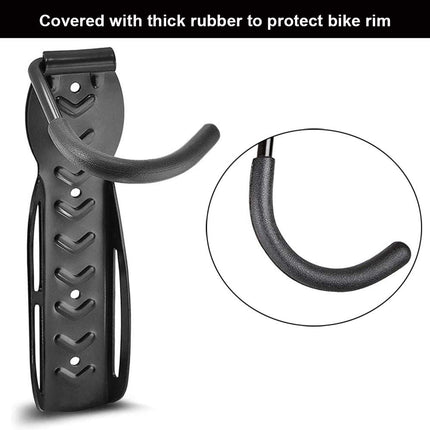 1x Bike Rack Garage Wall Mount Hanger Hooks Storage Bicycle Vertical for Indoor Shed with Screws