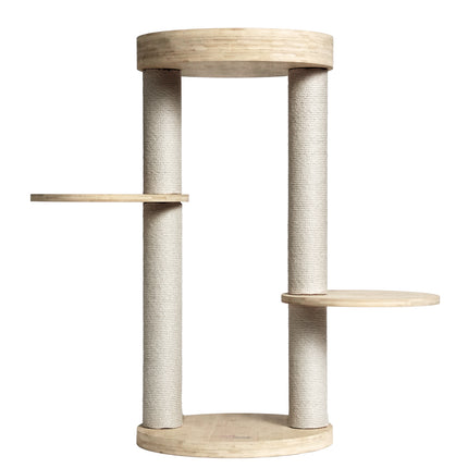 Whisker Wonderland Premium Eco Bamboo Cat Tree Small - Natural Bamboo Structure, Safe & Stable, Multi-Functional Cat Furniture, Climbing & Scratching