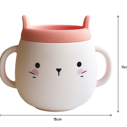 Whisker Wonderland Innovative Hydroponic Cat Grass Growing Mug - Pink | Soil-Free, Digestion & Hairball Aid, Eco-Friendly Silicone, Reusable