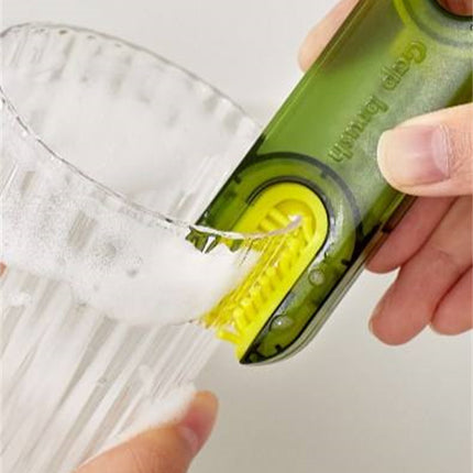 Cleanix Cup Brush Multi-Functional Pacifier Cleaning Brush Device Three-In-One Green