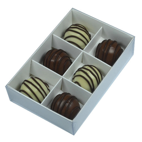 100 Pack of White Card Chocolate Sweet Soap Product Retail Gift Box - 6 Bay Compartments - Clear Slide On Lid - 12x8x3cm