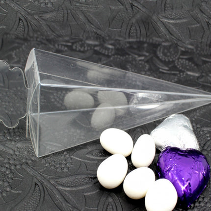 100 Pack of Clear Pyramid Triangle Shaped Small Clear Gift Box - Bomboniere Jewelry Gift Party Favor Model Candy Chocolate Soap Box