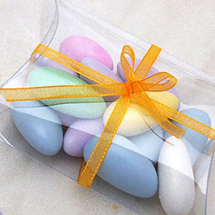100 Pack of Pillow Rectangle Shaped Gift Box - Wedding or Product Bomboniere Jewelry Gift Party Favor Model Candy Chocolate Soap Box