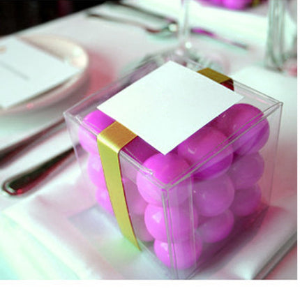 100 Pack of 8cm Square Cube - Product Showcase Clear Plastic Shop Display Storage Packaging Box