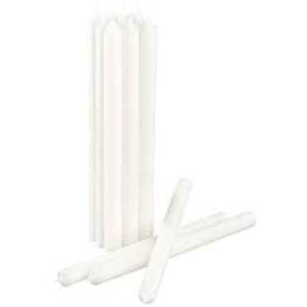 100 wholesale pack white wax 20cm taper church house vigil candleabra candle 2CM WIDE