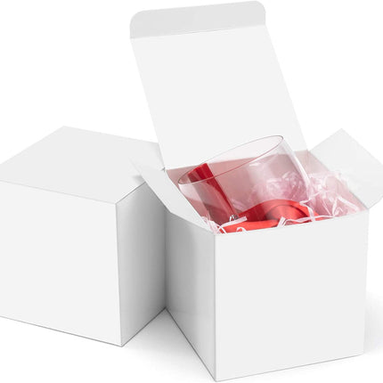 100 Pack of White 5x5x8cm Square Cube Card Gift Box - Folding Packaging Small rectangle/square Boxes for Wedding Jewelry Gift Party Favor Model Candy Chocolate Soap Box
