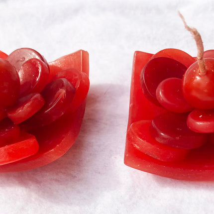 2 Red Lotus Floating Candles in Red Black Gift Box Set Birthday Xmas Valentine Mothers Day Gift Present