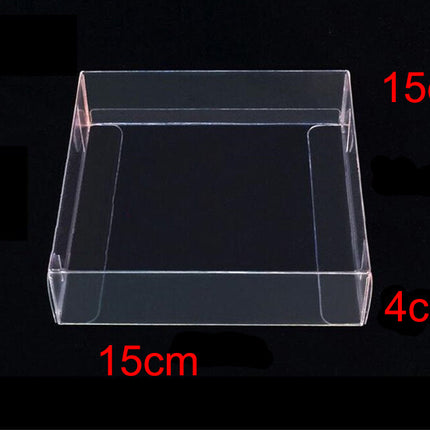 50 Pack of 15*15*4cm Clear PVC Plastic Folding Packaging Small rectangle/square Boxes for Wedding Jewelry Gift Party Favor Model Candy Chocolate Soap Box