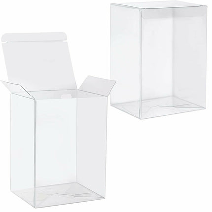 50 Pack of Large Plastic 22x14.5cm Rectangle Cube Box - Exhibition Gift Product Showcase Clear Plastic Shop Display Storage Packaging Box