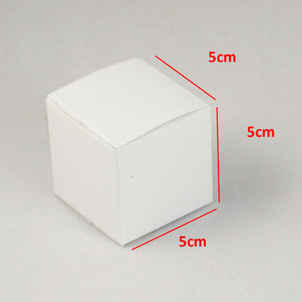 50 Pack of White 5cm Square Cube Card Gift Box - Folding Packaging Small rectangle/square Boxes for Wedding Jewelry Gift Party Favor Model Candy Chocolate Soap Box