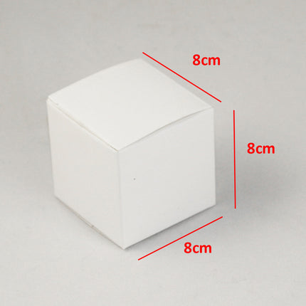 50 Pack of White 8x8x8cm Square Cube Card Gift Box - Folding Packaging Small rectangle/square Boxes for Wedding Jewelry Gift Party Favor Model Candy Chocolate Soap Box