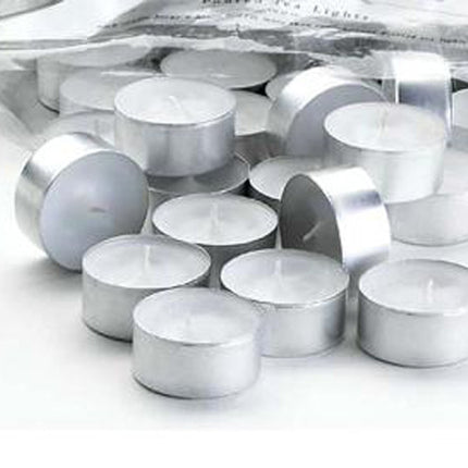 100 Pack Bulk Tea Lights Candles - White Smokeless Tealights Unscented - 9 Hour Burn Time